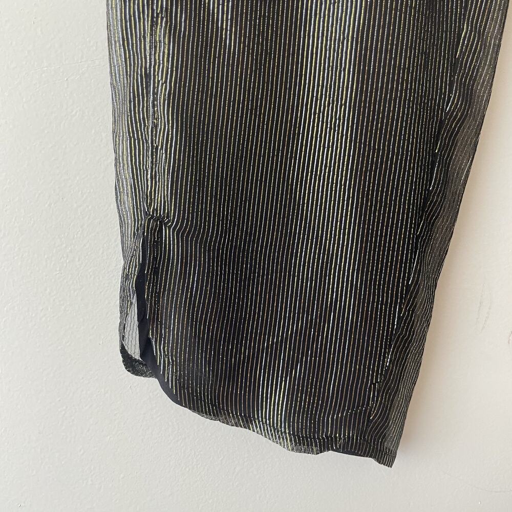 Metallic Wide Leg Pull On Pants Size 2 Disco Glam Party Palazzo Shimmer - Picture 6 of 8